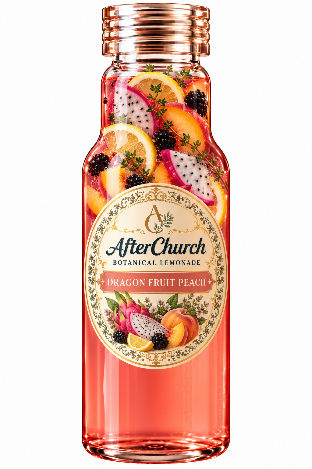 AfterChurch Dragon Fruit Peach Botanical Lemonade product photo.